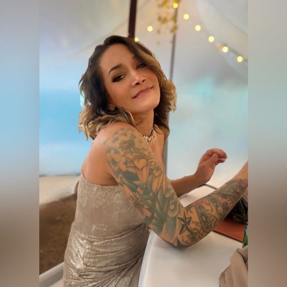 House of CB Persephone Strapless corset cocktail dress Gold size Med bigger cup - Picture 8 of 9